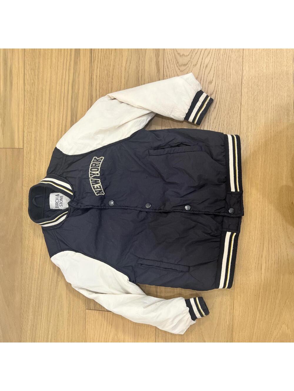 Birch & Stone Kids Varsity Jacket Navy White Size 8 New York